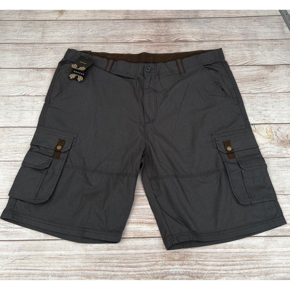 Moheen Adventure Cargo Shorts Mens Size 44 Gray Charcoal Canvas Comfort Casual